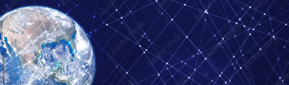 Wall mural line and dot pattern space background. elements of this image furnished by nasa.