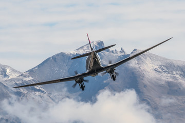 Plane in the swiss mountain