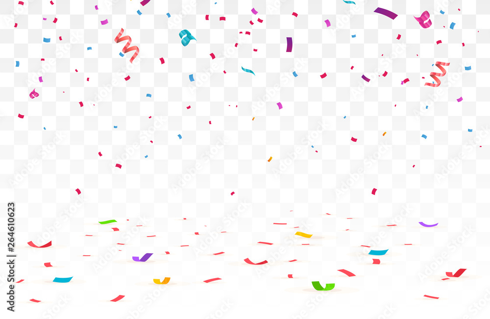 Poster Confetti isolated on transparent background. 