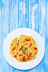Spaghetti aglio e olio - pasta with chili and garlic