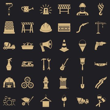 Wrench icons set. Simple style of 36 wrench vector icons for web for any design