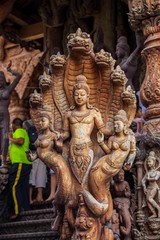 Sculptures in wood , Thailand