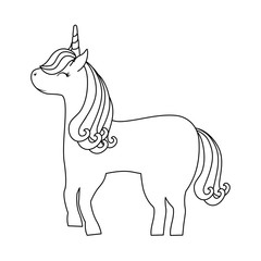 cute unicorn animal isolated icon