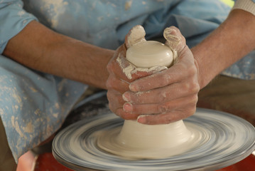 Potter's skillful hands