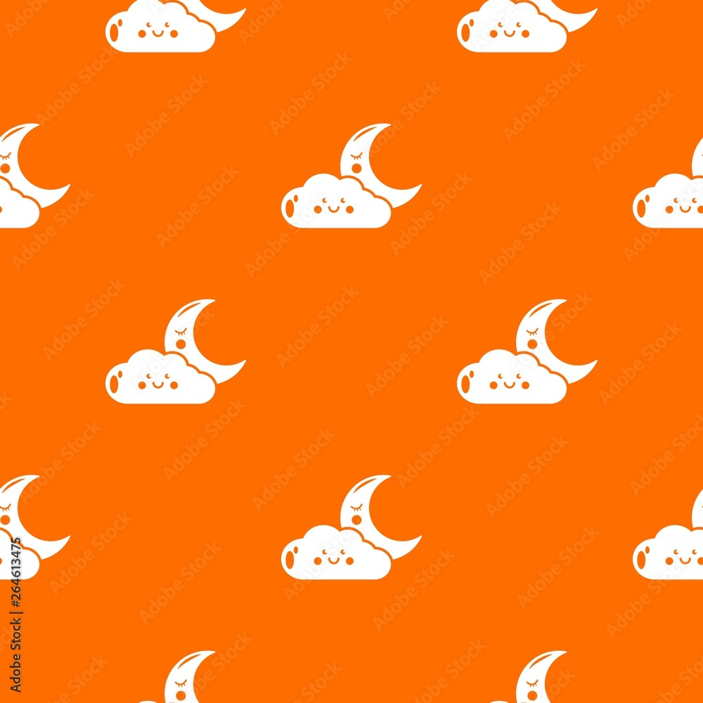 Aufkleber moon and cloud pattern vector orange for any web design best