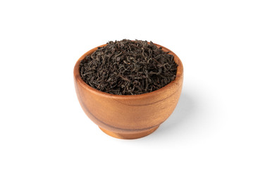 Black tea isolated on white background. 