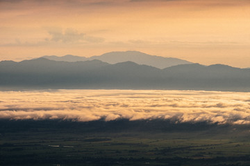 Mountain mist  in the morning in Thailand