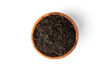 Black tea isolated on white background. 