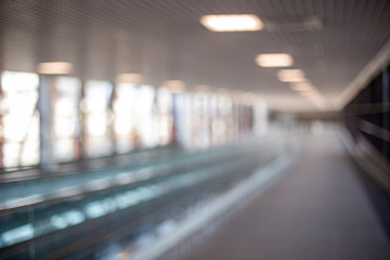 Blurred beautiful bokeh background: blurred airport departure hall