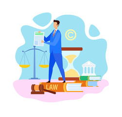 Common Lawyer Company Flat Vector Illustration
