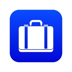 Suitcase icon digital blue for any design isolated on white vector illustration