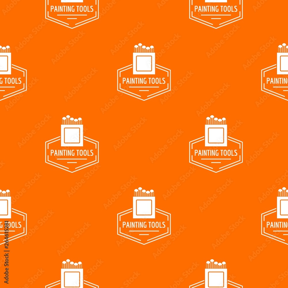 Poster painting tool pattern vector orange for any web design best