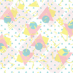 Bright  80's. pattern Background. geometric shapes.