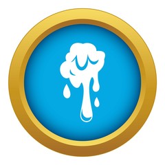 Dripping slime icon blue vector isolated on white background for any design