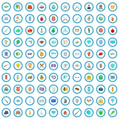 100 violation icons set in cartoon style for any design vector illustration