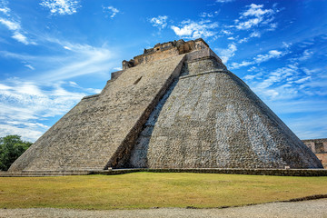 Pyramid of the Magician a step pyramid located in Uxmal, Mexico