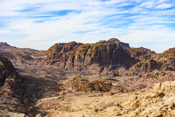 Naklejka na ściany i meble Amazing view of the beautiful Petra site. Petra is a Unesco World heritage site, historical and archaeological city in southern Jordan.