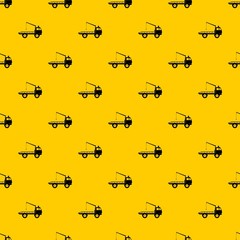 Car towing truck pattern seamless vector repeat geometric yellow for any design