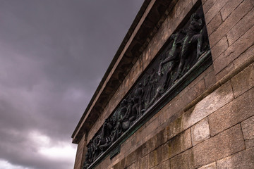 Dublin, Ireland – March 2019. Wellington Monument Imposing 62m obelisk built to commemorate...