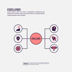 Excellence concept for presentation, promotion, social media marketing, and more. Minimalist Excellence infographic with flat icon