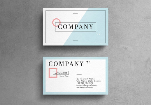 Minimalist Geometric Pastel Business Card Layout