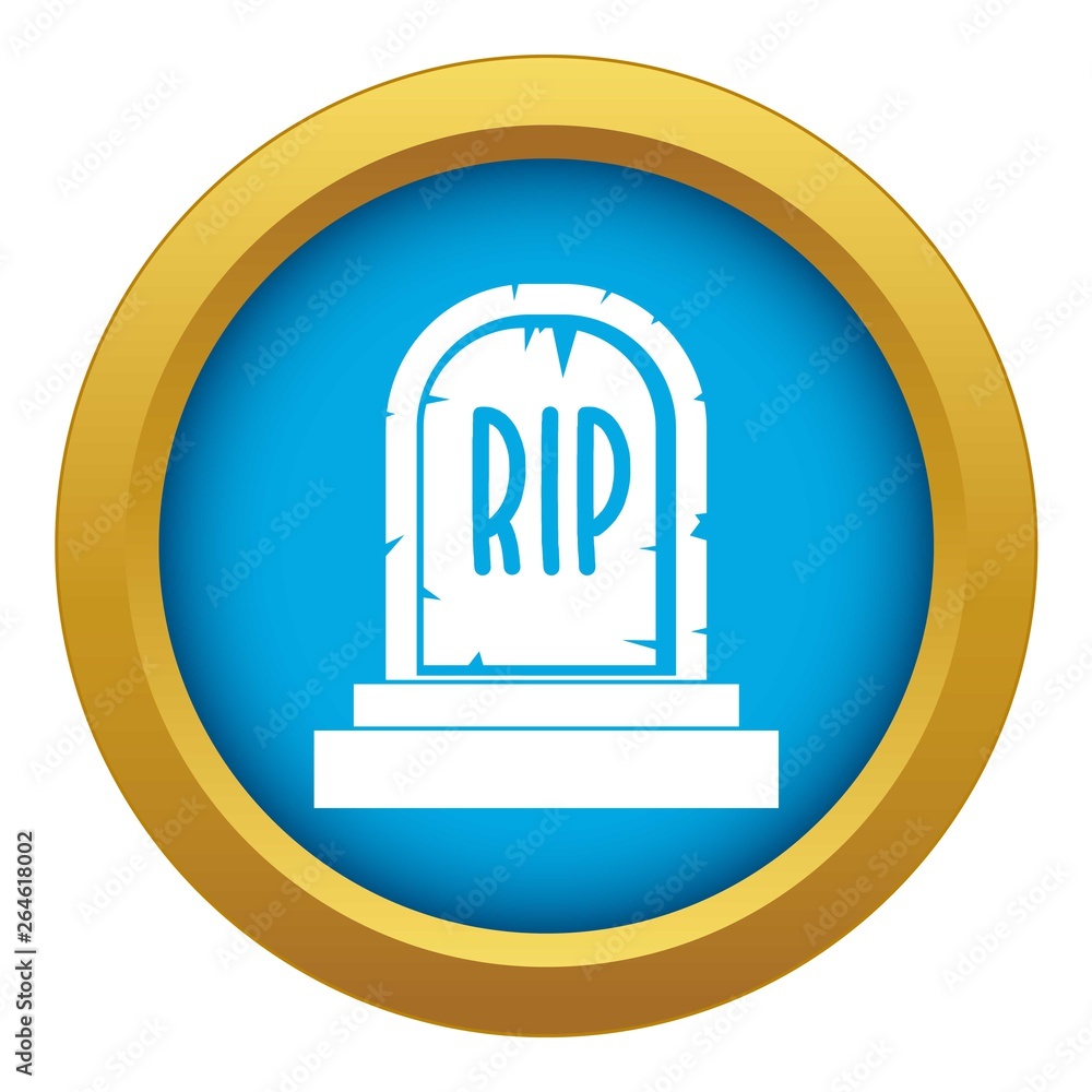 Aufkleber gravestone with rip text icon blue vector isolated on white background for any design