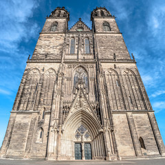 Magnificent Cathedral of Magdeburg at Spring in Magdeburg, Germany