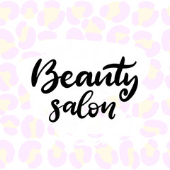 Beauty salon lettering vector illustration