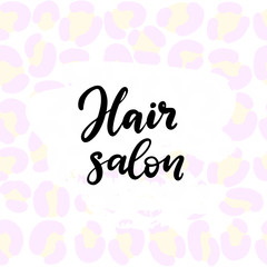 Hair salon lettering vector illustration