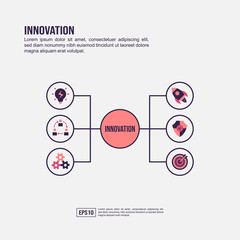 Innovation concept for presentation, promotion, social media marketing, and more. Minimalist Innovation infographic with flat icon