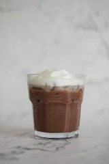 Chocolate drink with whipped cream