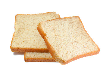 whole wheat bread isolated on white background