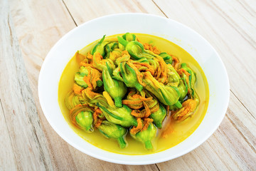 Chinese food, fried pumpkin flower