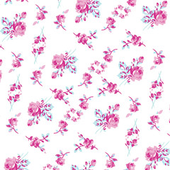 Fototapeta na wymiar illustration of a beautiful floral bouquet. watercolor floral pattern
