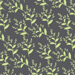 Leaves texture pattern.Watercolor floral background