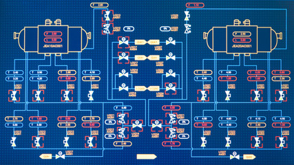 Screen monitor for engineering control of technological processes of production and management