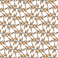 Leaves texture pattern.Watercolor floral background.