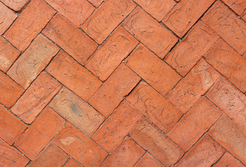 paved baked clay brick surface