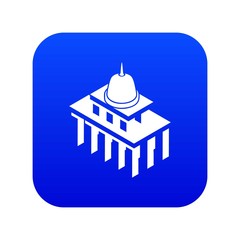 White house usa icon blue vector isolated on white background