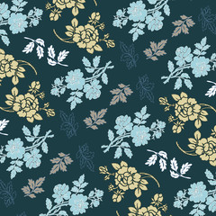 Fashionable pattern in small flowers. Floral background for textiles.