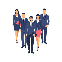 Business men and women silhouette. team business people group hold document folders. vector illustration