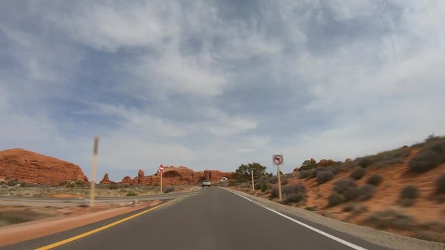 Hyperlapse Drive through Arches National Park in Utah - travel photography