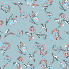 Fashionable pattern in small flowers. Floral background for textiles.