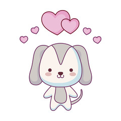 cute dog animal with hearts love