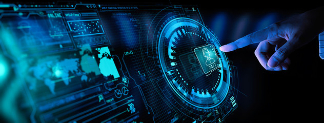 Hand working with Technical Support and Customer Service Business Technology Internet Ui.