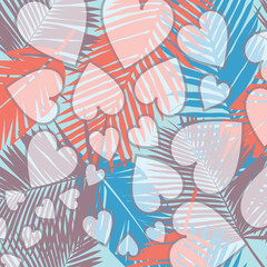 Fototapeta na wymiar Hearts pattern. Valentines Day background.