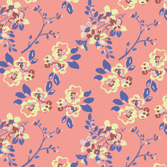 Fototapeta premium Fashionable pattern in small flowers. Floral background for textiles