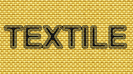 "Textile" in the Texture of Fabric. Illustration.