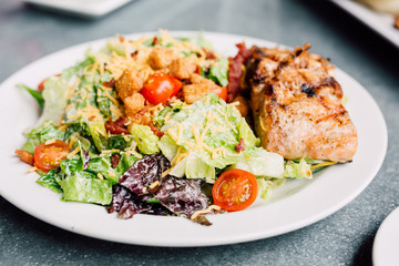 Salad with Grilled Salmon