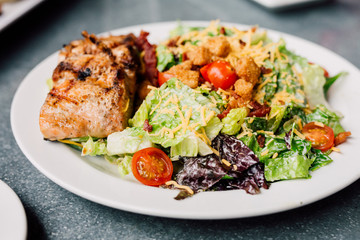 Salad with Grilled Salmon